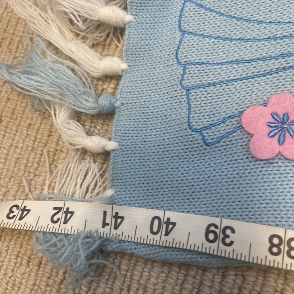 Disney Cinderella Embroidered Scarf With Tassels Blue Disney Store Princess - Picture 5 of 5